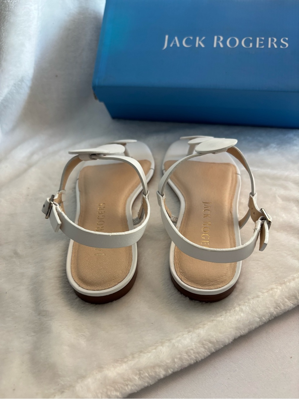 Jack Rogers Women’s Worth Flat Sandal Vanchetta White Size 6M - Picture 4 of 11